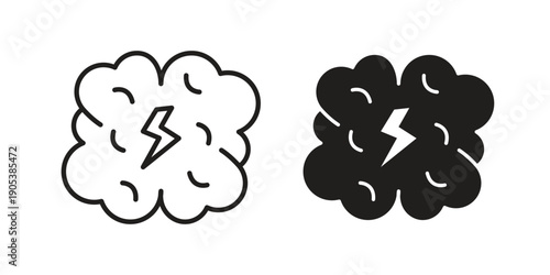 Brainstorm icons in simple black style symbol sign for apps and website