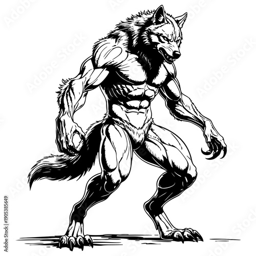 Werewolf Monster Line Art