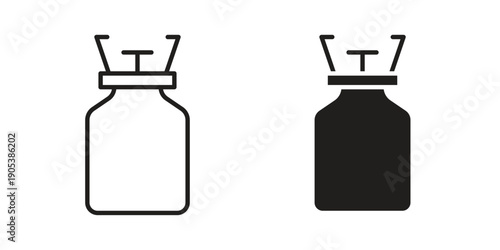 Camping gas icons in simple black style symbol sign for apps and website