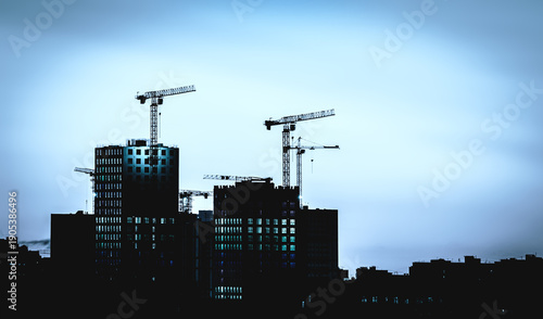 apartment towers at construction site
