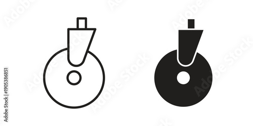 Cart trolley wheel icons in simple black style symbol sign for apps and website