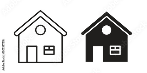 Chalet icons in simple black style symbol sign for apps and website