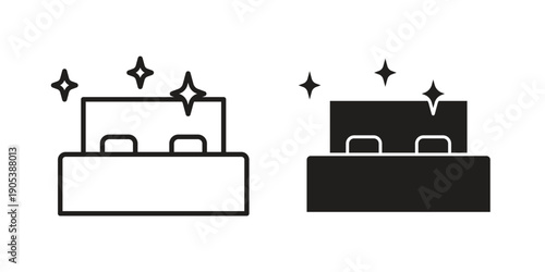 Clean Room icons in simple black style symbol sign for apps and website