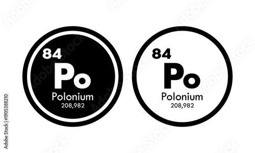 Polonium icon set. vector template illustration  for web design
