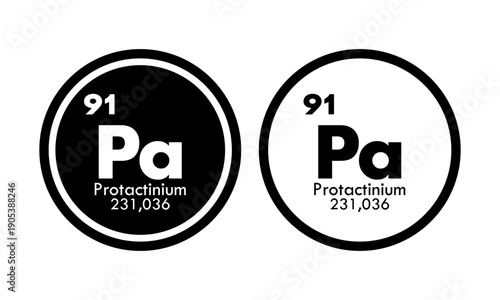 Protactinium icon set. vector template illustration  for web design