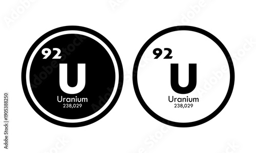 Uranium icon set. vector template illustration  for web design