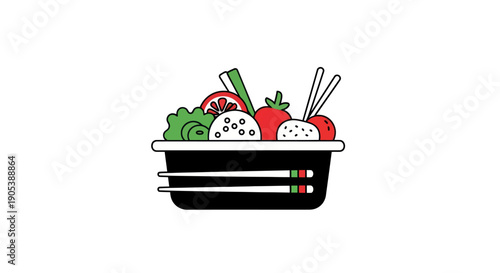 Healthy food illustration on white background