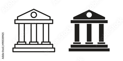 Courthouse icons in simple black style symbol sign for apps and website