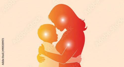 Warm motherly love woman embracing child tender moment family bonding affectionate hug loving parent happy childhood sweet relationship caring mom gentle embrace heartwarming