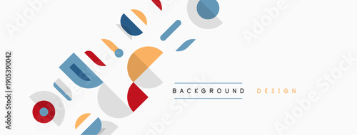 Abstract geometric shapes overlap, creating modern background design. Soft colors, simple forms, clean aesthetic.