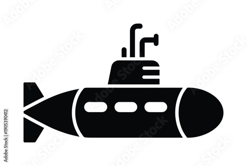 Vector illustration of a submarine with periscopes