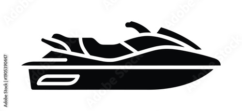 Simple vector illustration of a jet ski