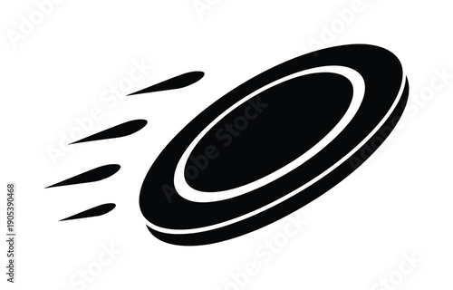 Vector illustration of a flying frisbee with motion lines