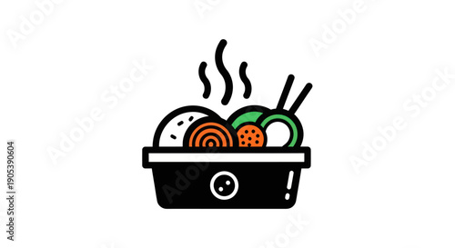 Graphic illustration of a prepared meal