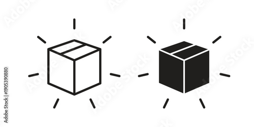 Distribution box icons in simple black style symbol sign for apps and website