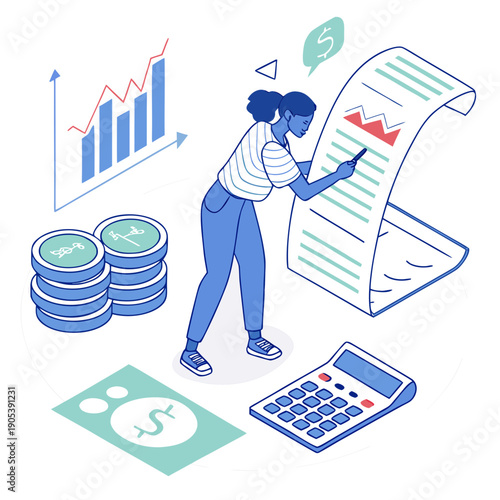businessman with graphs and charts