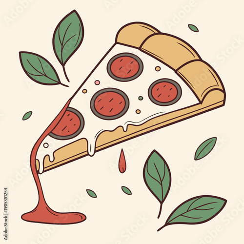 vector illustration of pizza