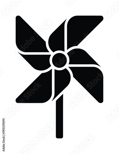 Vector illustration of  pinwheel design isolated on a plain background