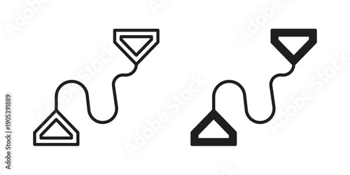 Exercise bands icons in simple black style symbol sign for apps and website