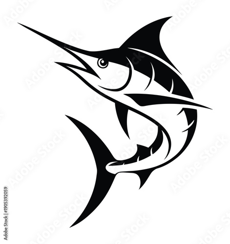 Striking vector illustration of a marlin fish with sharp details