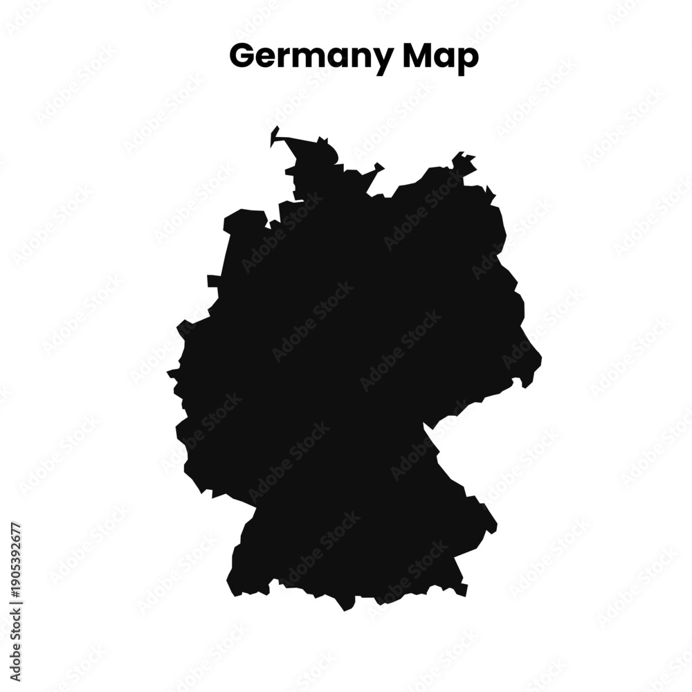 Obraz premium Germany Vector Map with Regional City Silhouettes Illustration set 