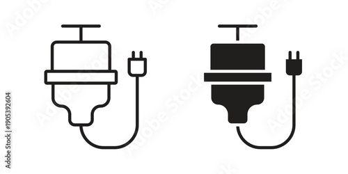 Garbage disposal icons in simple black style symbol sign for apps and website