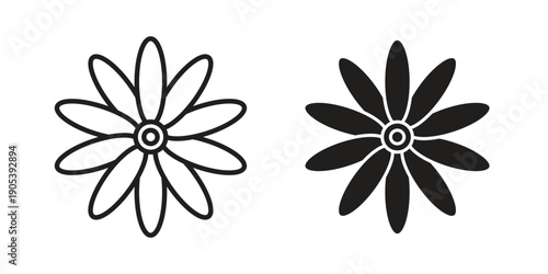 Gerbera icons in simple black style symbol sign for apps and website