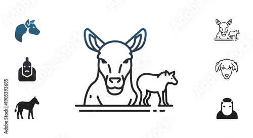 Minimalistic Animal Icons and Vector Illustrations for Design and Creative Projects