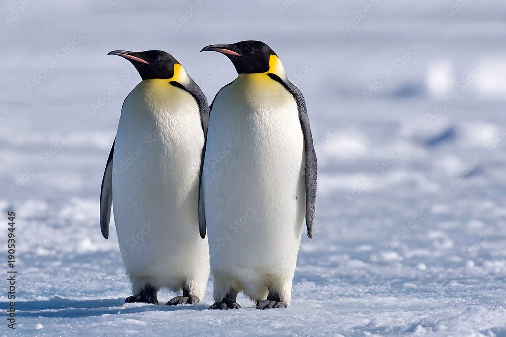 Obraz premium two penguins on the snow