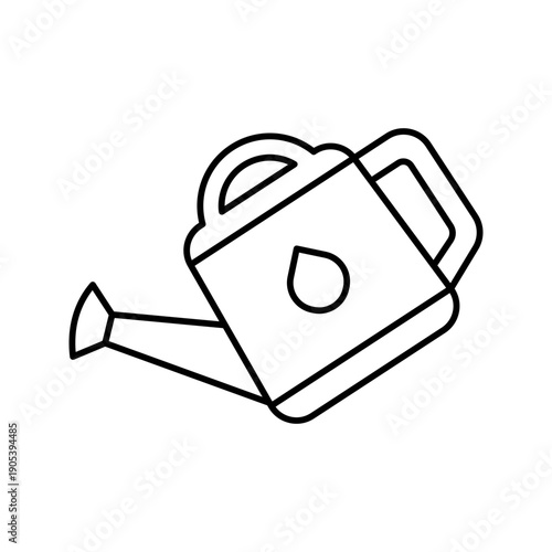 Watering can garden tool irrigation line art icon
