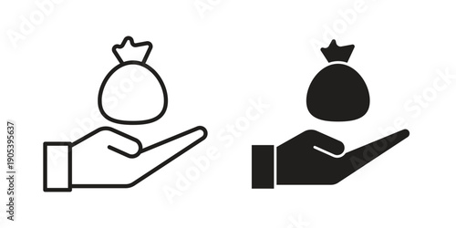 Inheritance law icons in simple black style symbol sign for apps and website