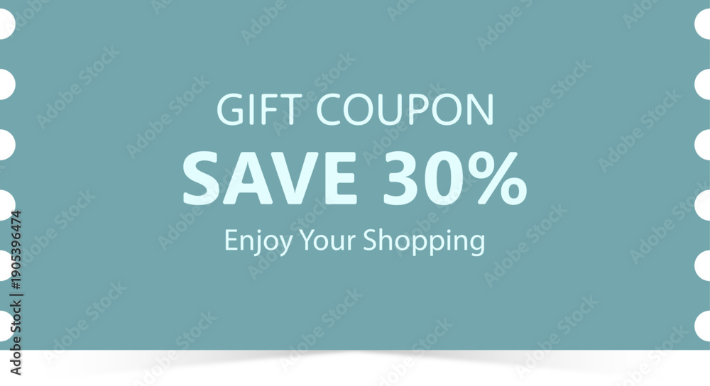 Fototapeta premium Save 30 percent gift coupon for shopping promotion