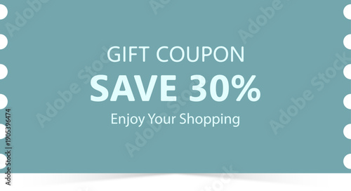 Save 30 percent gift coupon for shopping promotion