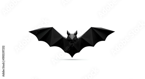 bat black geometric low poly animal winged dark 3d abstract creature nocturnal mammal flight symbol gothic halloween spooky mythical wildlife nature insectivore echolocation