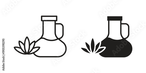 Massage oil icons in simple black style symbol sign for apps and website