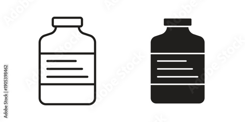 Medicine bottle icons in simple black style symbol sign for apps and website