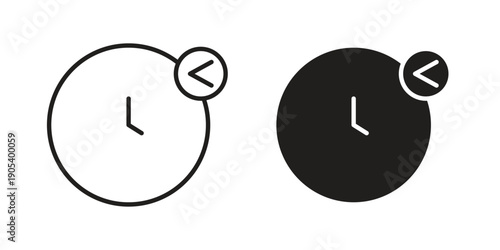 Past icons in simple black style symbol sign for apps and website