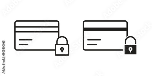 Payment security icons in simple black style symbol sign for apps and website