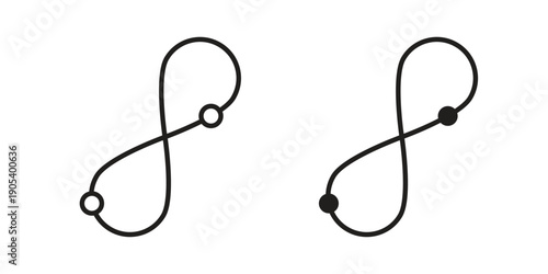Perpetual motion icons in simple black style symbol sign for apps and website