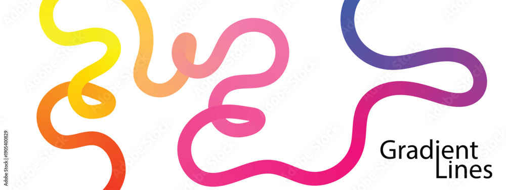 Obraz premium Curve gradient lines. suitable for fun and creative designs. 