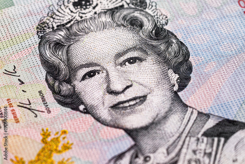 Canvas Print 50 cents Bahamas, 1/2 Dollars with a portrait of Queen Elizabeth II