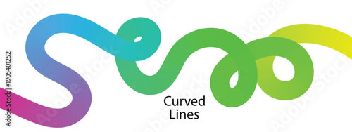 Abstract Gradient Color Lines Set. Color Lines with Gradient. Abstract Modern Shapes.