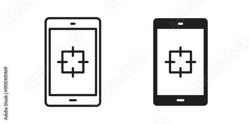 Print screen icons in simple black style symbol sign for apps and website
