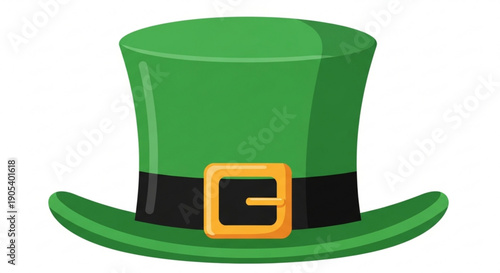 Green top hat with black band and gold buckle for st patrick's day celebration