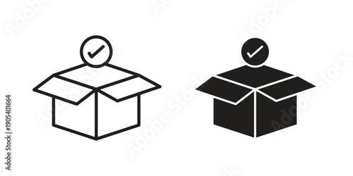 Product release icons in simple black style symbol sign for apps and website