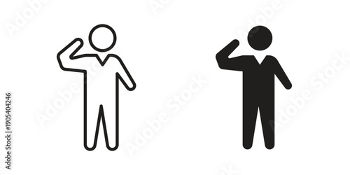 Salute icons in simple black style symbol sign for apps and website