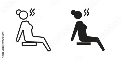 Sauna icons in simple black style symbol sign for apps and website