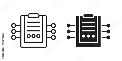 Smart contract icons in simple black style symbol sign for apps and website