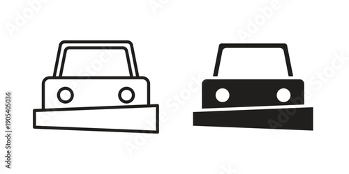 Snowplow icons in simple black style symbol sign for apps and website