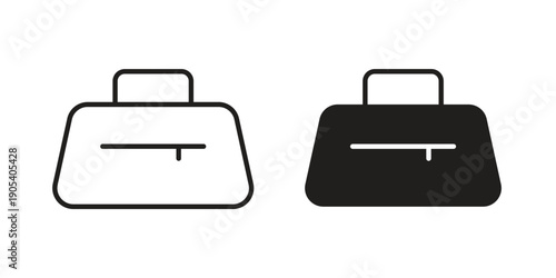 Sports bag icons in simple black style symbol sign for apps and website